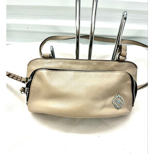 Oryany Beige Leather Crosdbody Bag Small